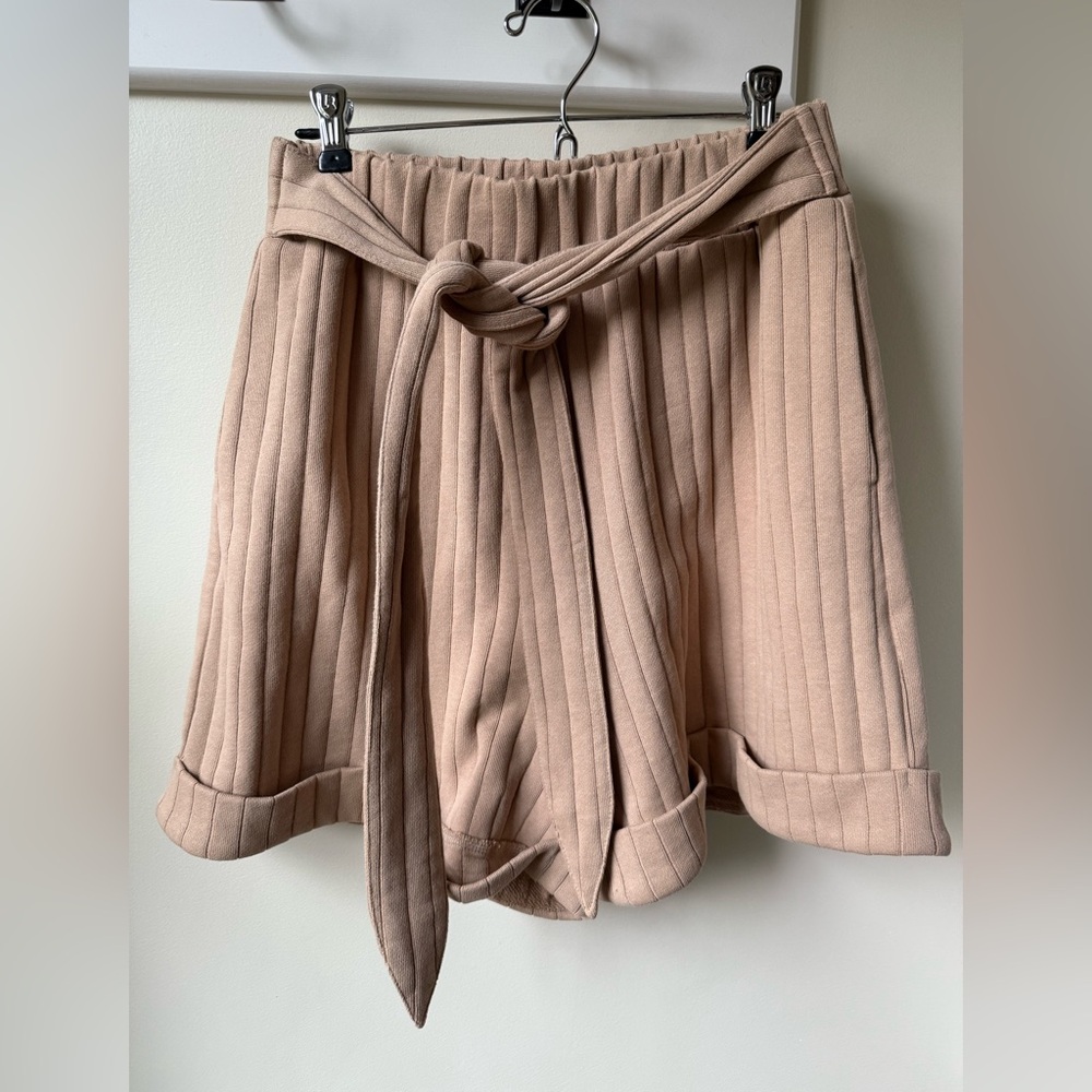SANCIA Anthropologie Thalia Valeria‎ Lounge Shorts Tie Waist Comfy Ribbed M